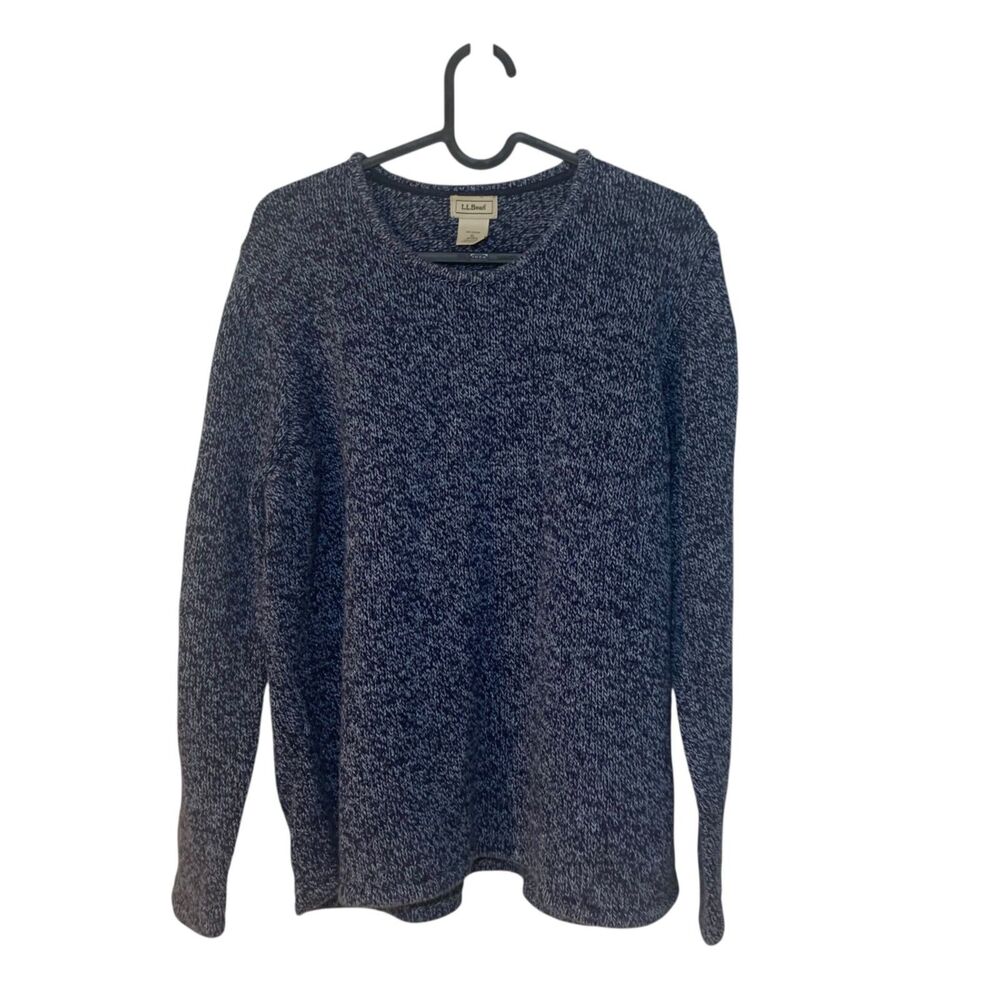 LL Bean Womens Blue Tight Knit Outdoor Hiking Sweater XL Camping Outdoors
